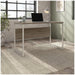 Table with Open Metal Leg Design and Privacy Panel | Hybrid Large Computer Desk for Home Office, 42W X 24D, Modern Hickory