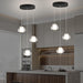 Black Crystal Chandeliers for Kitchen Island 3-Lights, Modern Indoor LED Bubble Pendant Light Fixture for Dining Room Foyer Entryway