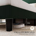 Queen Size Corduroy Upholstered Platform Bed Frame with Vertical Channel Tufted Wingback Headboard, 8" under Bed Storage, Wooden Slats & Metal Frame Support, Easy Assembly, Dark Green