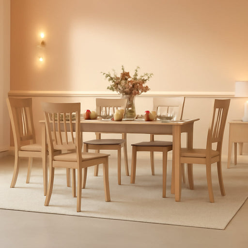 Wooden Dining Room Chairs Set of 6, Spindle High Back Windsor Kitchen Side Chair, Farmhouse Dining Chairs for Kitchen, Dining Room, Light Brown