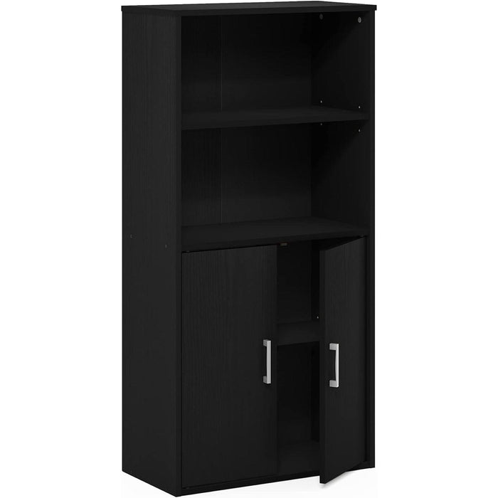 Pasir 4-Tier Storage Bookcase, Bookshelf, Multipurpose Shelf, Black Oak