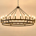 53Inch Black Wagon Wheel Chandelier Farmhouse Industrial
