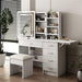 White Makeup Vanity Desk With Customizable Lighting