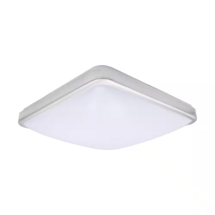 14 In. Brushed Nickel Dimmable LED Square Flush Mount Ceiling Light 4000K