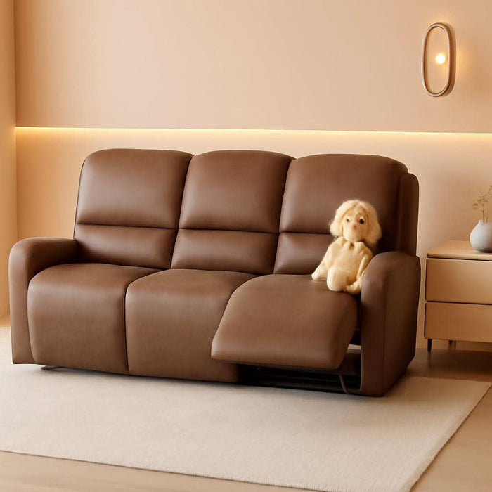 Recliner Sofa Covers - Leather like Recliner Sofa 3 Seater Recliner Couch Covers for 3 Cushion Couch 8 Pieces Washable Stretch Reclining Sofa Slipcovers (Brown)