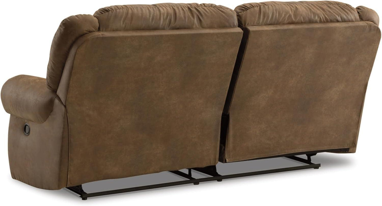 Boothbay Classic Faux Leather 2 Seat Manual Reclining Sofa, Dark Brown