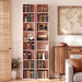 Tall Narrow Floorstanding Bookshelf With Eight Shelves