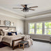 50 Inch Flush Mount Ceiling Fans with Lights and Remote Control, Low Profile Farmhouse Ceiling Fan for Bedroom Living Room and Patio, Black Caged Ceiling Fan for Indoor and Outdoor