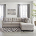 Beige Sleeper Sectional Featuring Chaise Memory Foam