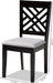 Caron Dining Chair and Dining Chair Gray Fabric Upholstered Espresso Brown Finished Wood Dining Chair