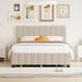 Queen Bed Frame with Trundle Bed,Velvet Upholstered Platform Bed Frame with Storage Drawers,Queen Size Trundle Bed with Headboard for Kids Teens Adults,Beige