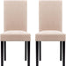 Dining Chairs Upholstered Fabric Dining Chairs with Copper Nails,Set of 4,Beige