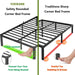 14 Inch Queen Platform Bed Frame - 3500 Lbs Heavy Duty Metal Mattress Foundation with Safe Rounded Corners & Recessed Legs, Non-Slip Mattress Retainers, Noise Free, No Box Spring Needed