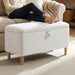 Ottoman with Storage, Storage Ottoman Bench, Entryway Bench with Wood Legs for Living Room, Sitting Area,Cream
