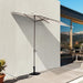 7.5’ by 4’ Half Rectangular Outdoor Patio Umbrella with Base Included, Perfect for Balcony, Garden, Deck