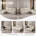 Sectional Sofa Bed Beige, L-Shaped, with Storage