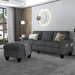 Gray Velvet Sectional Sofa with Storage