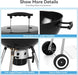 18 Inch Kettle Charcoal BBQ Grill with Wheels, Portable Charcoal Grill with Porcelain-Enameled Lid & Ash Catcher for Outdoor Cooking Barbecue Camping Picnics Tailgating, Black
