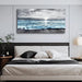 Black and White Beach Wall Painting - Canvas Wall Art for Living Room & Bedroom - Large Decor - Blue Ocean Sea Wave Landscape Pictures Artwork Posters Home Decor