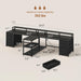 94.5" 2 Person Gaming Desk, Long Office Computer Desk with 8 Drawers & LED Light, Two Person Desk with Storage, Power Strip & Monitor Shelf for Home Office, Black