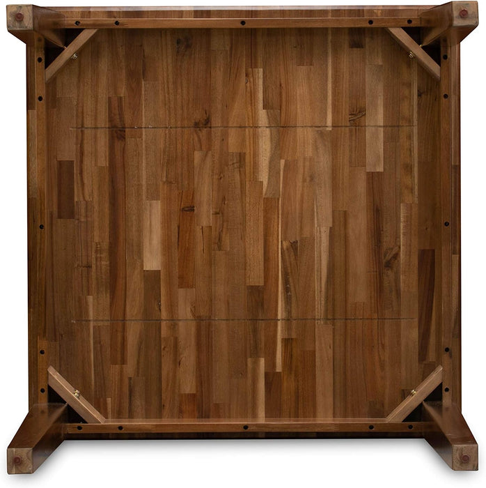 36x36 SquareEdge Solid Antique Walnut Dining Table