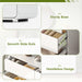 Modern Curved 12 Drawer Dresser for Bedroom, Safe Edge, White Glossy