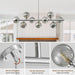 Mid Century Modern Sputnik Chandeliers,9-Light Dining Room Light Fixture | Globe Smoke Grey Glass Dining Room Chandeliers,Chrome Long Linear Sputnik Ceiling Light,Modern Pendant Light Kitchen Island