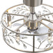 20 Inch Caged Ceiling Fan with Light and Remote, Quiet Reversible AC Motor, 5 ABS Blades, Modern Industrial Crystal Low Profile Small Ceiling Fan Light for Bedroom Home Indoor