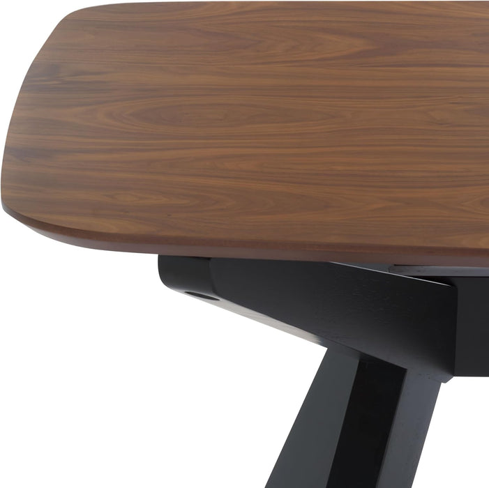 SAFAVIEH Couture Collection - Divya Walnut & Black Rectangle Wood Dining Table, Modern Two-Tone Design, Seats up to 6 (SFV6711A)
