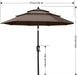 9FT 3 Tiers Patio Umbrella with Crank Handle, Brown