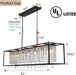 Black Rectangle Crystal Chandelier 51 Inches Industrial