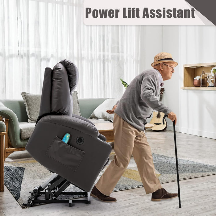 Brown Power Recliner with Massage & Heat