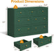 7 Drawer Dresser for Bedroom, Green Wood Chest of Drawers