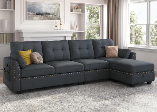 Convertible L-Shaped Sectional Sofa for Small Spaces