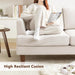 Beige 3 Seater Upholstered Sofa Comfortable Cushions