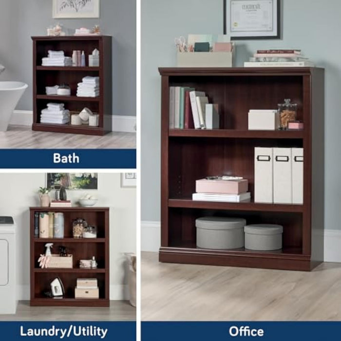 Miscellaneous Storage 3-Shelf Bookcase/ Book Shelf, Select Cherry Finish