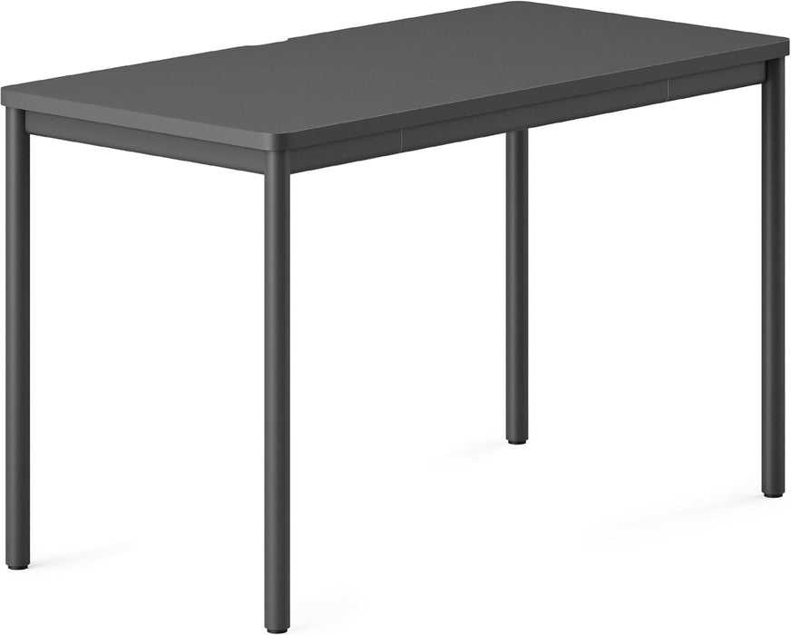 Daily Desk - Functional at Home Office Desk with Effortless Assembly, Timeless Design, Rounded Corners, and Built - In Cable Notch - 48” W X 28.5” H X 24” D - Charcoal Work Table - ShipItFurniture