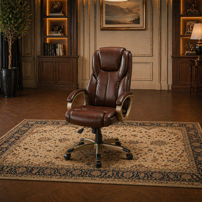 59" Executive Home Office Desk & High Back Swivel Chair Set with Storage, Grey