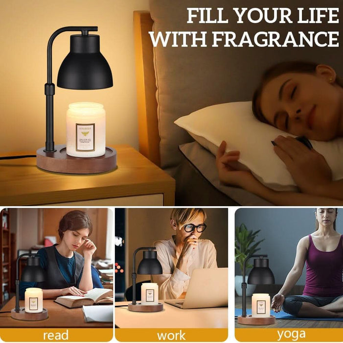 Dimmable Candle Warmer Lamp Adjustable Height Electric Wax Melt Warmer for Jar Scented Candles Suitable for Home Office Decor Birthday Gifts for Women Mom Grandma（With 2 Bulbs）