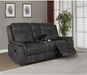 Charcoal Faux Leather Reclining Loveseat