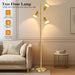 Tree Floor Lamp with 3 Light Bulbs, Standing Tall Pole Lamps for Living Room Bedroom Office, Reading Stand up Lamps with 3 Adjustable Arms, Brushed Gold