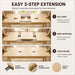 63"-83" Extendable Dining Table for 6-8 People, Natural Oak