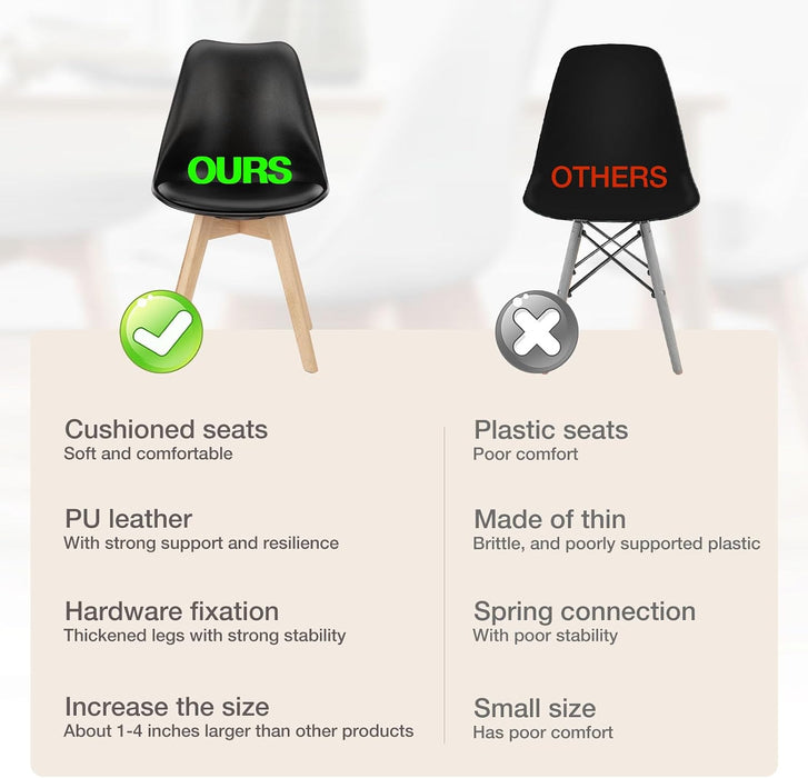 Dining Chairs Set of 8, PU Leather Accent Chairs for Living Room