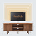 54" Tambour Door TV Stand,Wood Mid Century Modern TV Cabinet for up to 65“ Tv,Curved Edge Long TV Stand with Storage for Bedroom Living Room(Walnut, 54Inch)