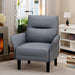 Gray Upholstered Suede Armchair With Durable Timber
