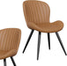 Dining Chairs Set of 4, Modern Dining Room Chairs Comfy Backrest Thick Upholstered Kitchen Chairs 19IN Height with Metal Legs Brown