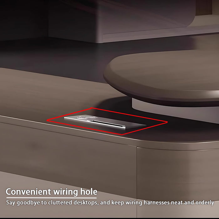 L Shaped SolidWood Desk With HiddenCableHole 141.7In