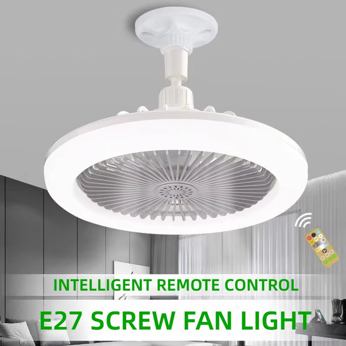 Rotatable 3In1 Ceiling Fan with Remote Control Lighting Lamp E27 Converter Base Lighting Base Bedroom Living Room