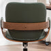 Mid Century Modern Desk Chair, Faux Leather Office Chair with Walnut Finish