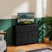 Dresser for Bedroom with 7 Fabric Drawers Storage Organizer Closet Chest Clothes Cabinet Vertical Dresser for Living Room Entryway Hallway,Black